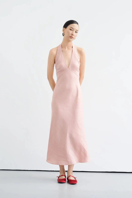 Langes Sommerkleid aus 100 % Leinen - MALENA