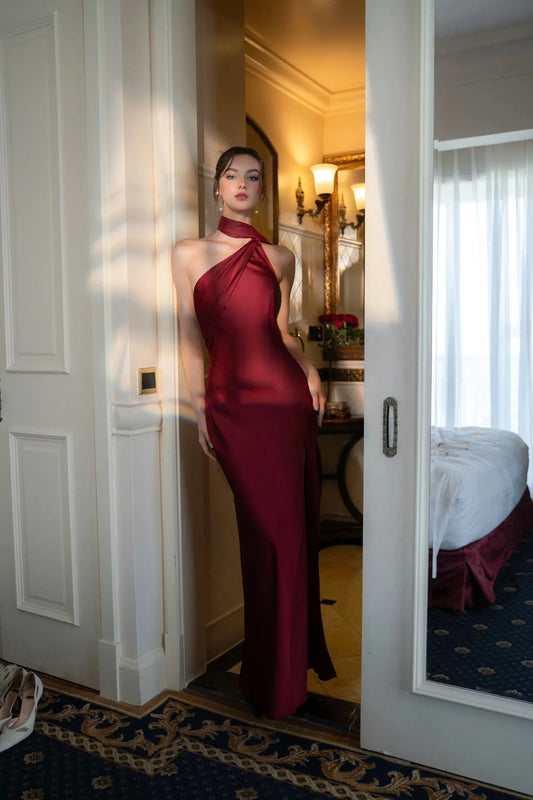 Langes Abendkleid aus 100 % Seide - CAILY